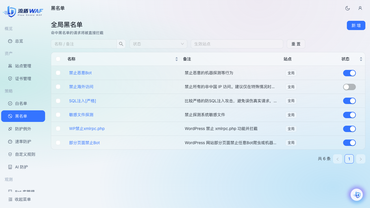 黑名单列表